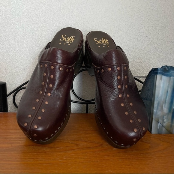 Sofft Hero Brown Cait Leather Clog Item #8612W size 7 1/2 - Picture 2 of 7